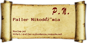 Paller Nikodémia névjegykártya